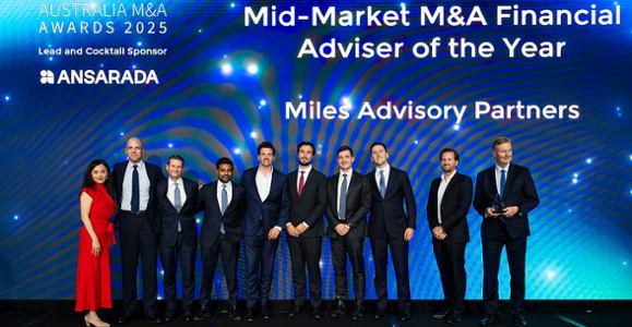 Miles wins Mid-Market M&A Adviser of the Year 2025
